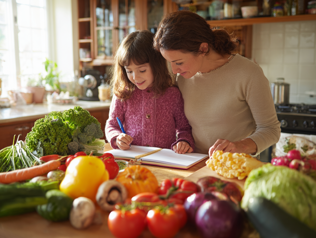 Семейство готви здравословна храна